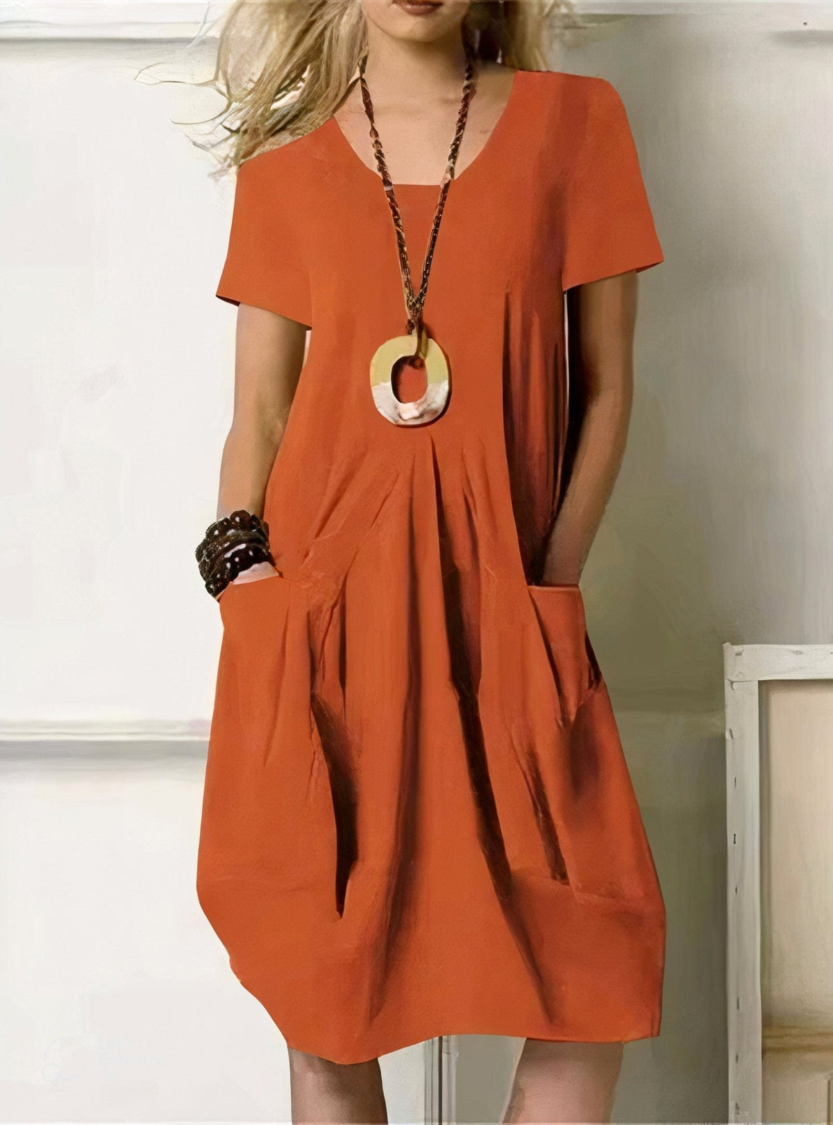 Delyra - Breathable Cotton Lightweight Summer Dress
