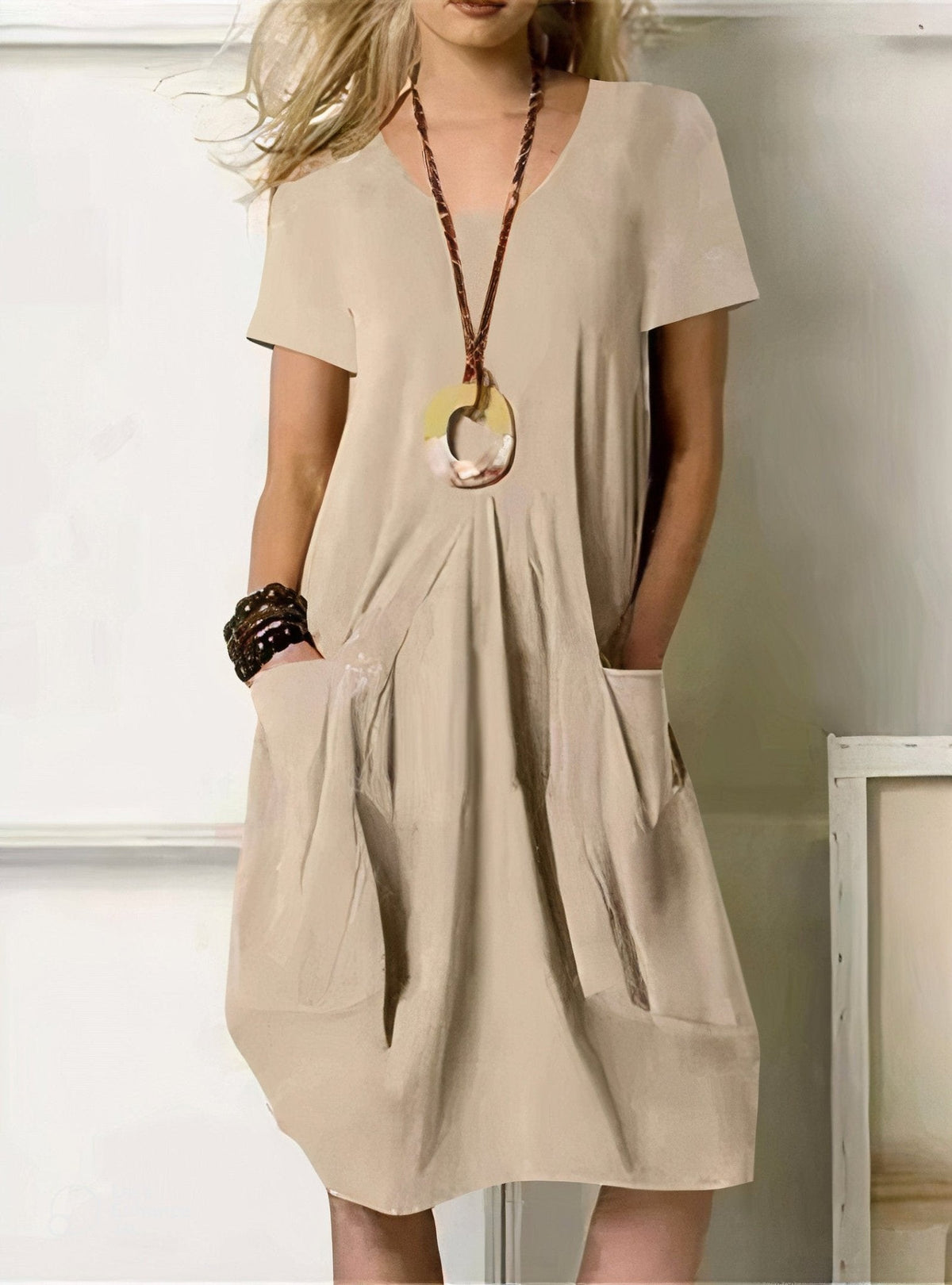 Delyra - Breathable Cotton Lightweight Summer Dress