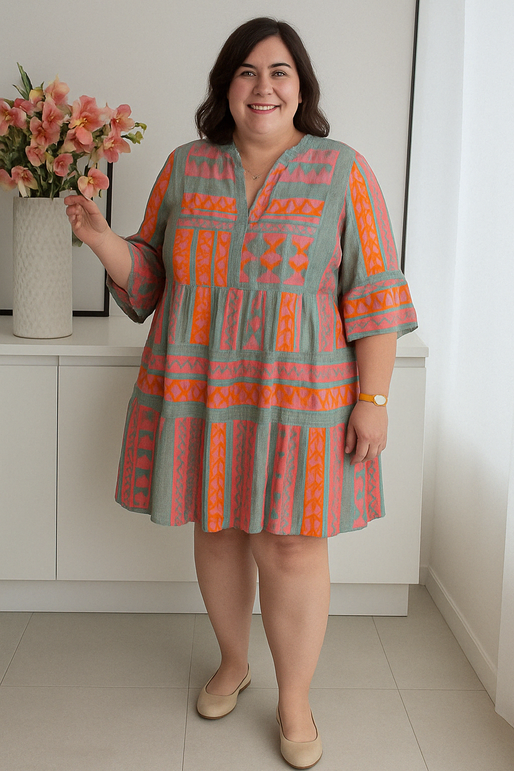 Emery - Flattering Vintage-Inspired Tummy Covering Dress