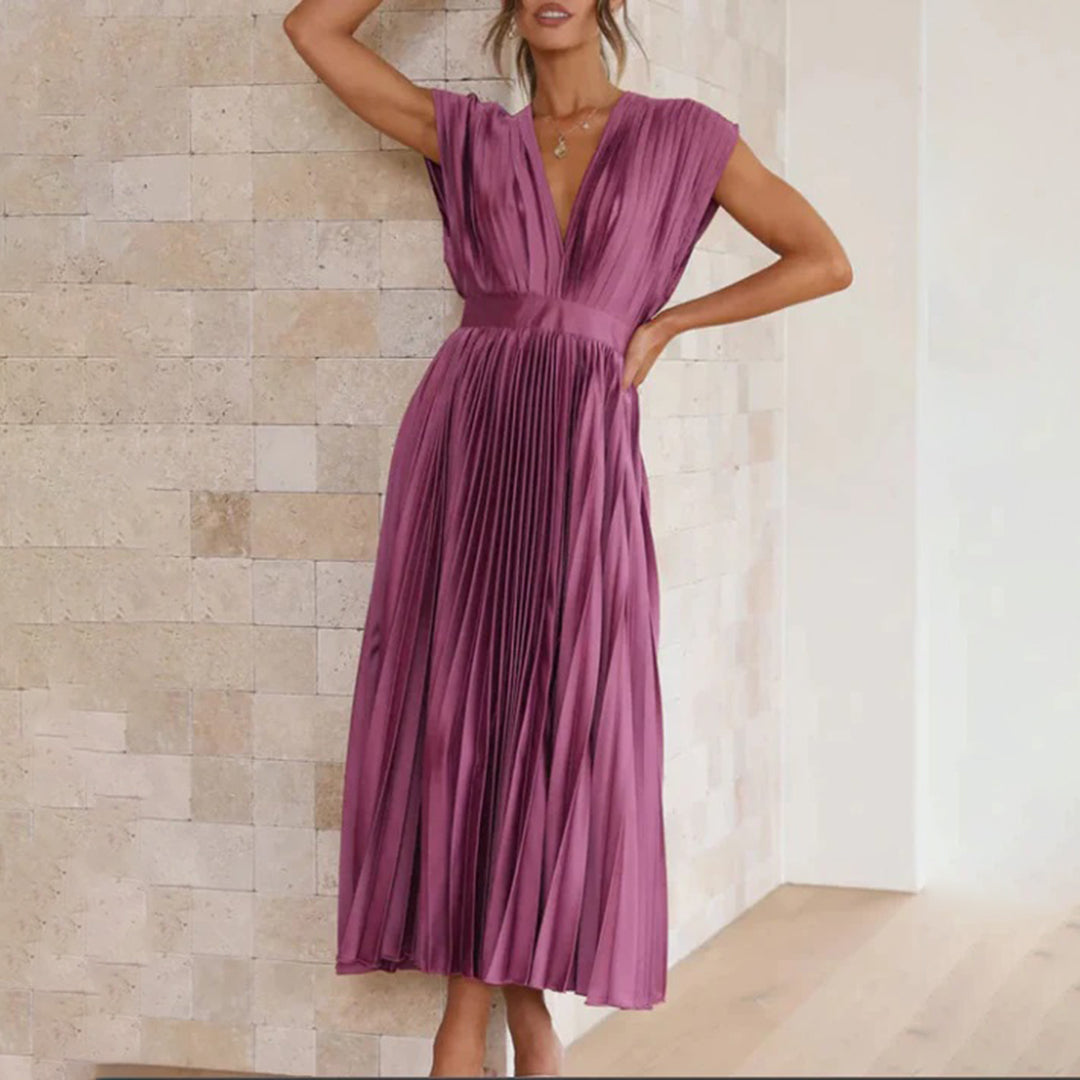 Kinsley - Women's Deep V-neck Patchwork Party Dress