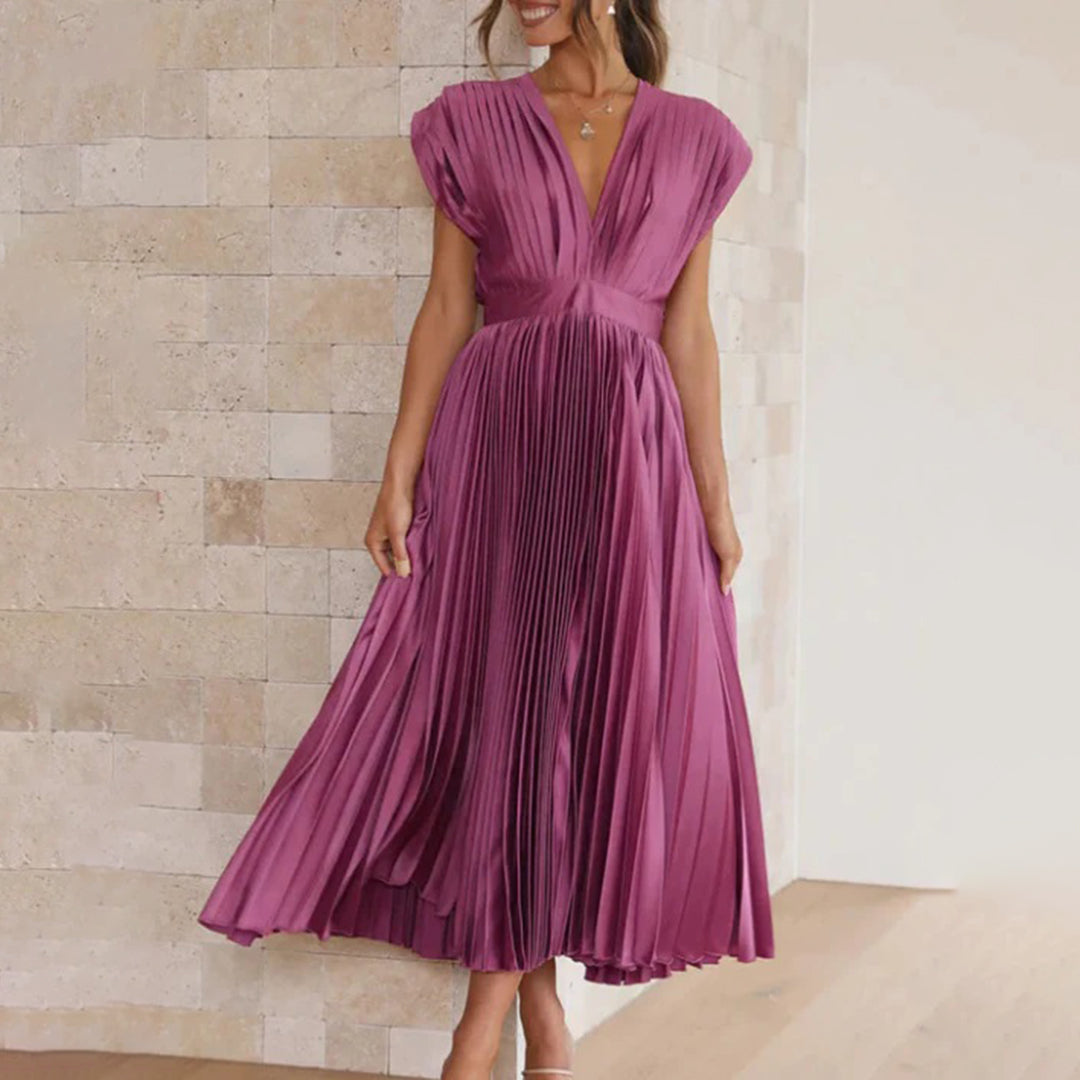 Kinsley - Women's Deep V-neck Patchwork Party Dress