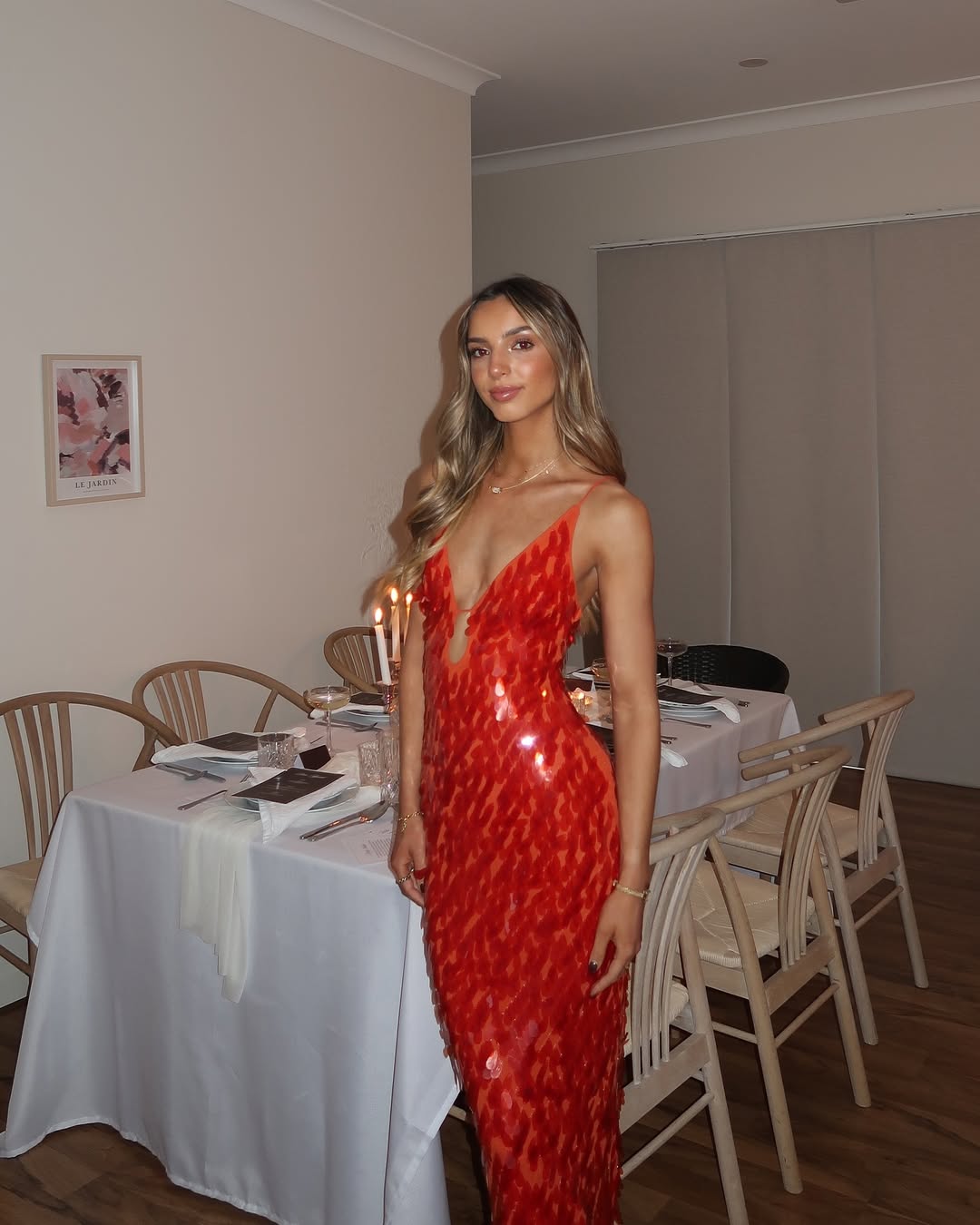 Ivy - Glitter Sequins Spaghetti Straps Evening Dress