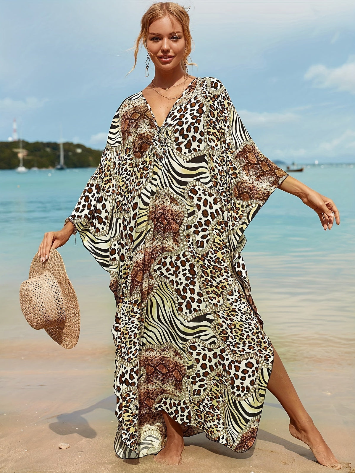 Amelia - Oversized Bohemian Print Tropical Dress