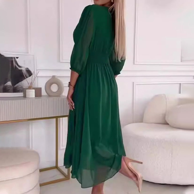 V-bety Chiffon Dress