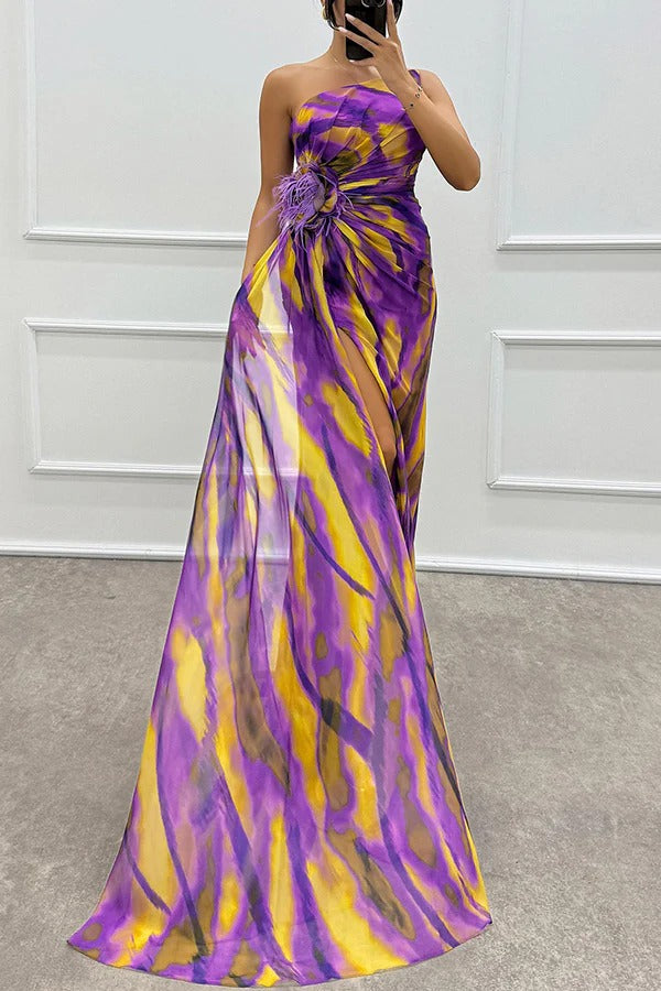 Eva - Trendy Skew Collar One Shoulder Party Dress