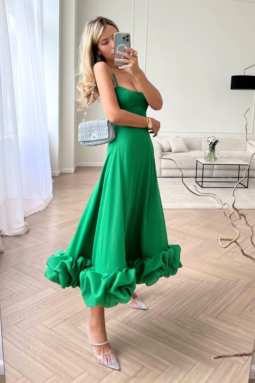 Luna - Women's Pleated Camisole Maxi Dress