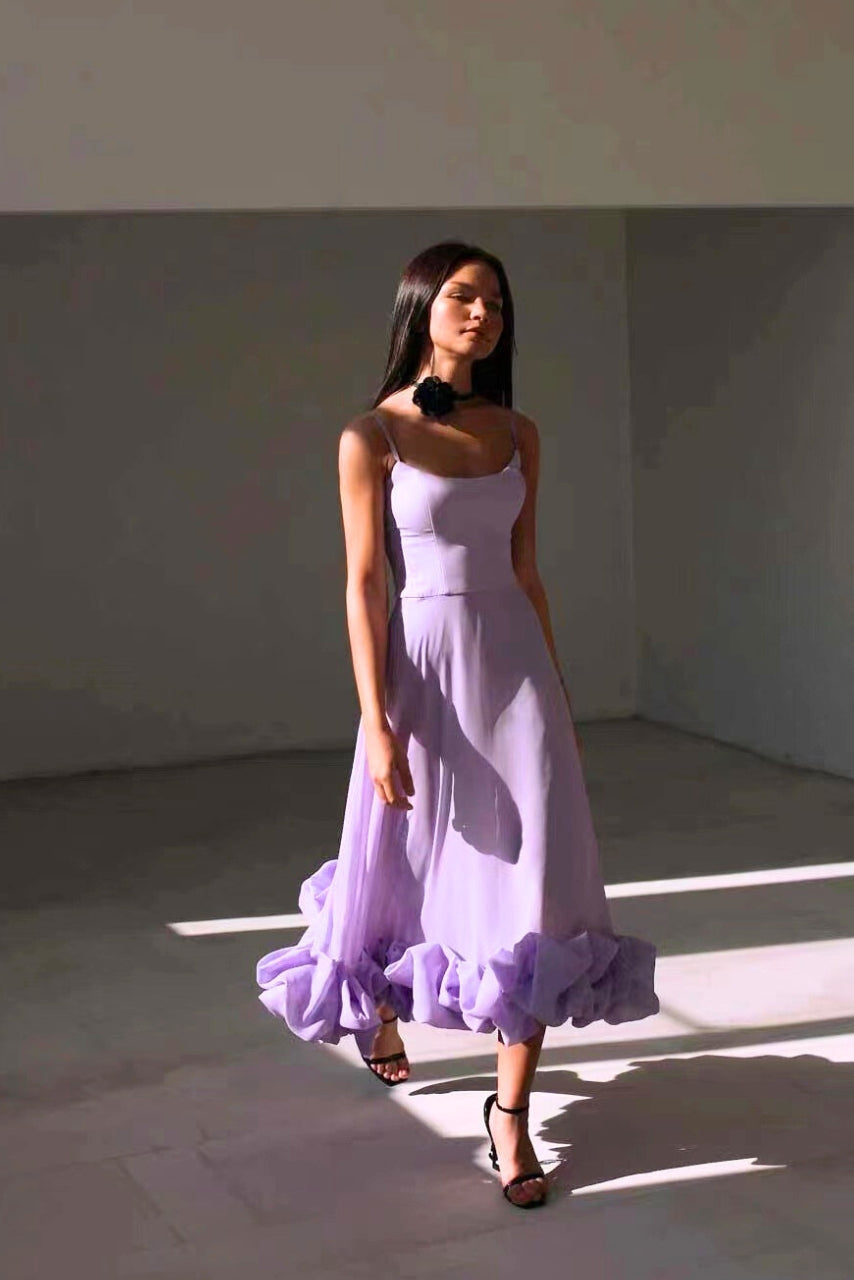 Luna - Women's Pleated Camisole Maxi Dress