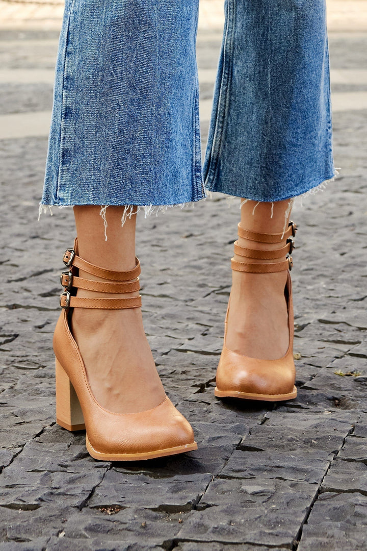 Ariana |  Triple Buckle Heels
