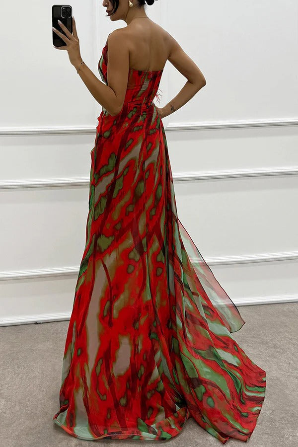 Eva - Trendy Skew Collar One Shoulder Party Dress