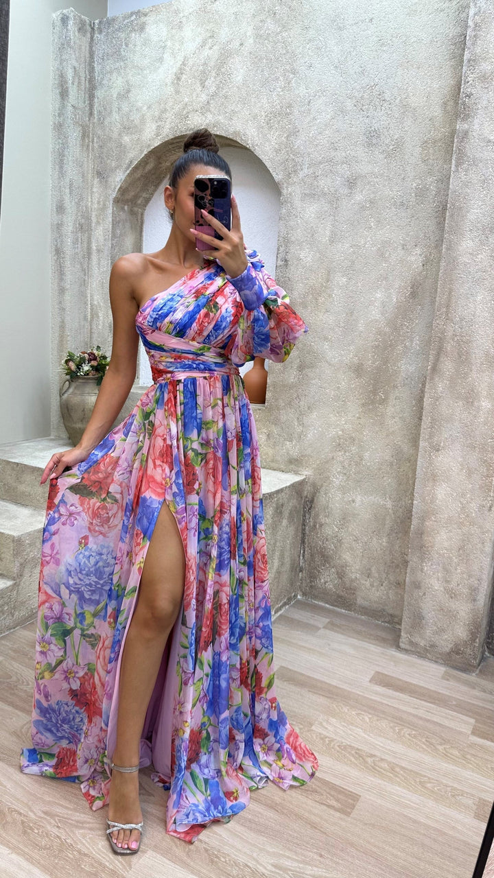 Alice - Flowy High Split Chiffon Maxi Dress
