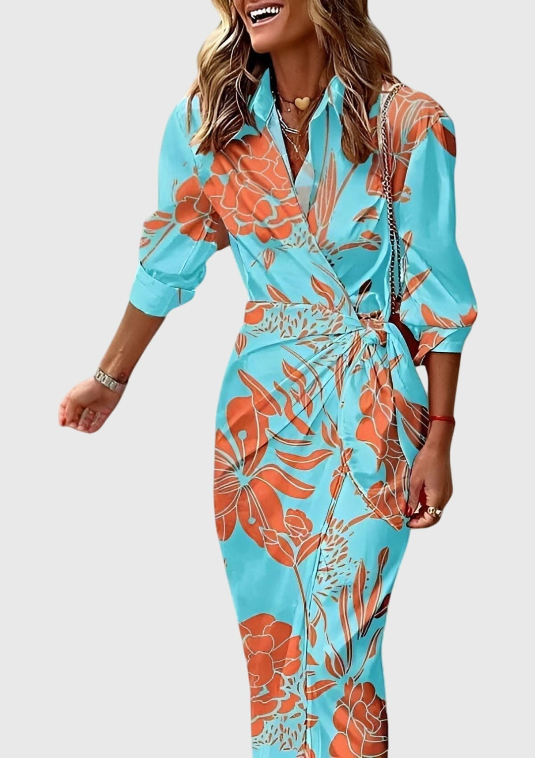 Everly™ | Elegant Wrap Dress with Print