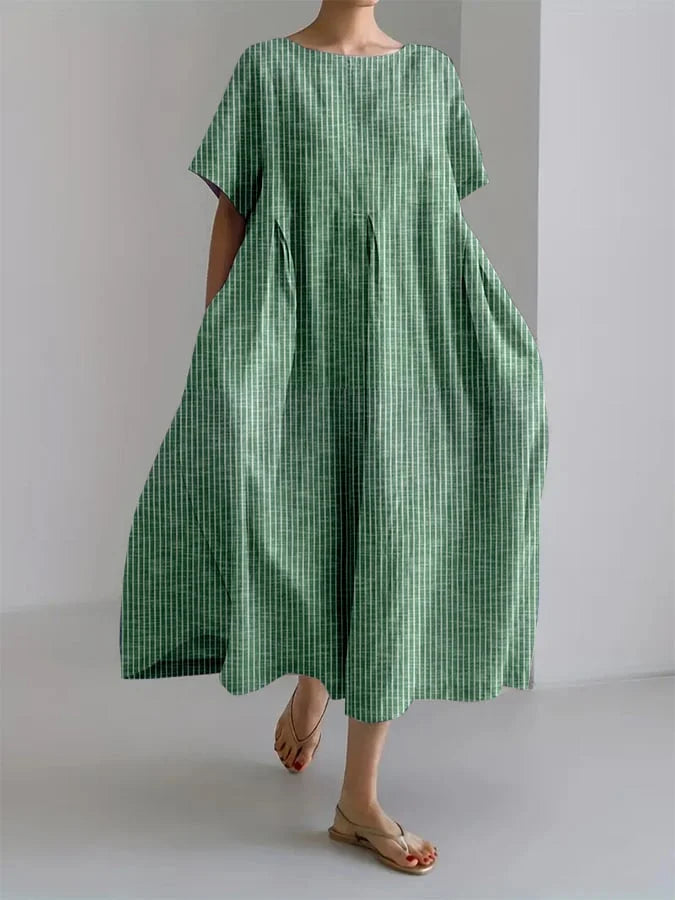 Daphne - Vintage-Inspired Striped Loose Dress