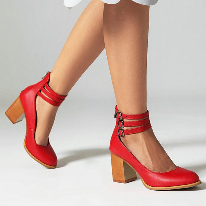 Ariana |  Triple Buckle Heels