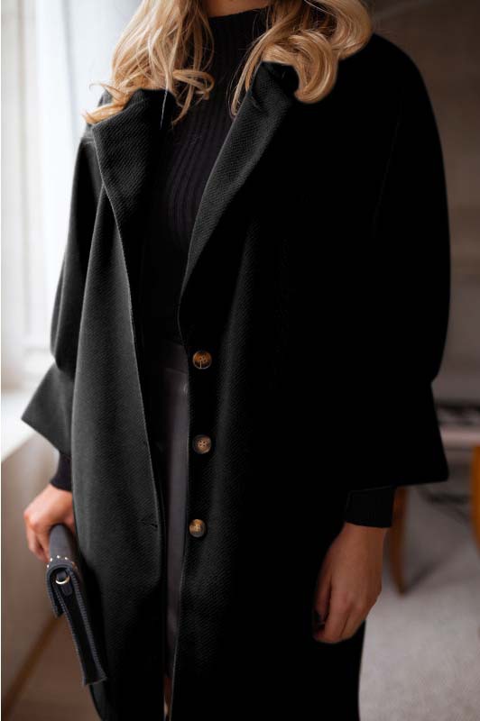 Ladies Fall Winter Long Sleeve Notched Collar