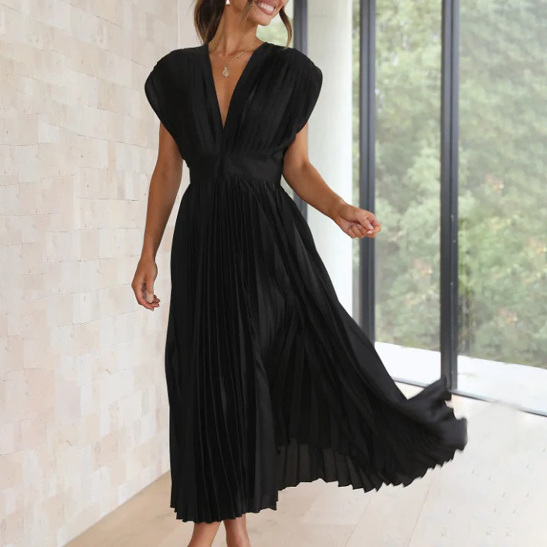 Kinsley - Women's Deep V-neck Patchwork Party Dress