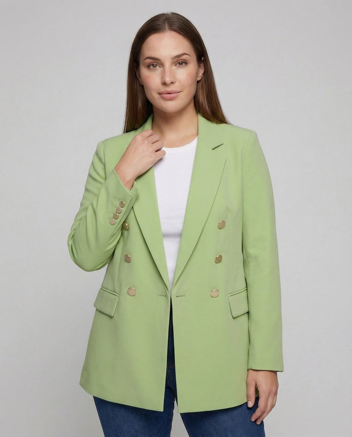 Women's Double-Breasted Blazer with Notch Lapel