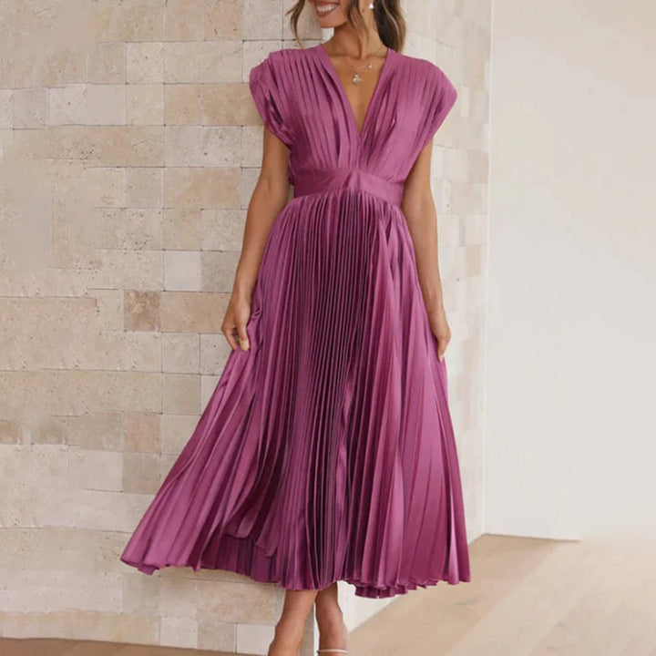 Kinsley - Women's Deep V-neck Patchwork Party Dress