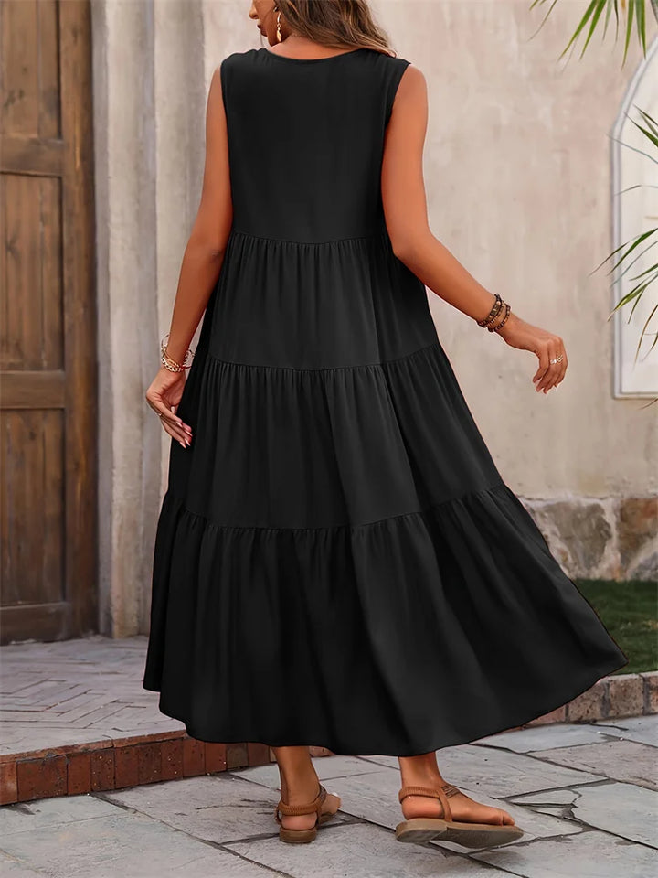 Hannah - Elegant Layered Mid-Calf Midi Dress