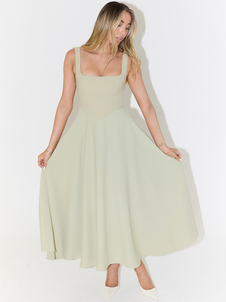 Skye – Sculpted waist – Midi sundress