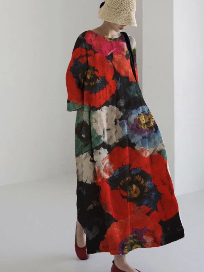 Lyra - Women’s Breezy Floral Midi Dress