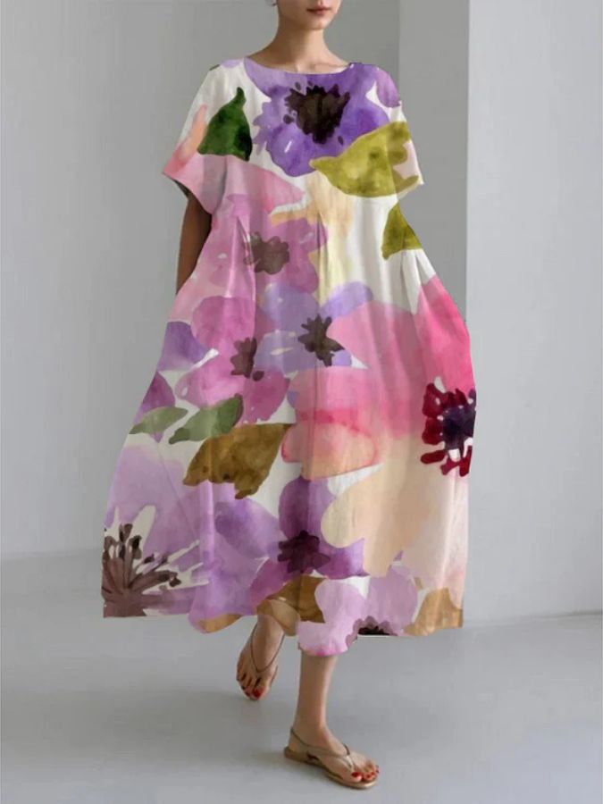 Zara - Women’s Relaxed Fit Loose Floral Dress
