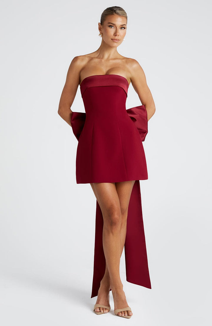 Barbara Mini Dress - Wine Dress Babyboo Fashion Premium Exclusive Design