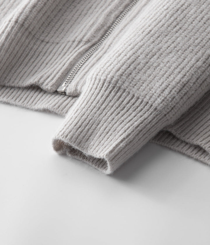 100% Merino Wool ZIPPED CARDIGAN