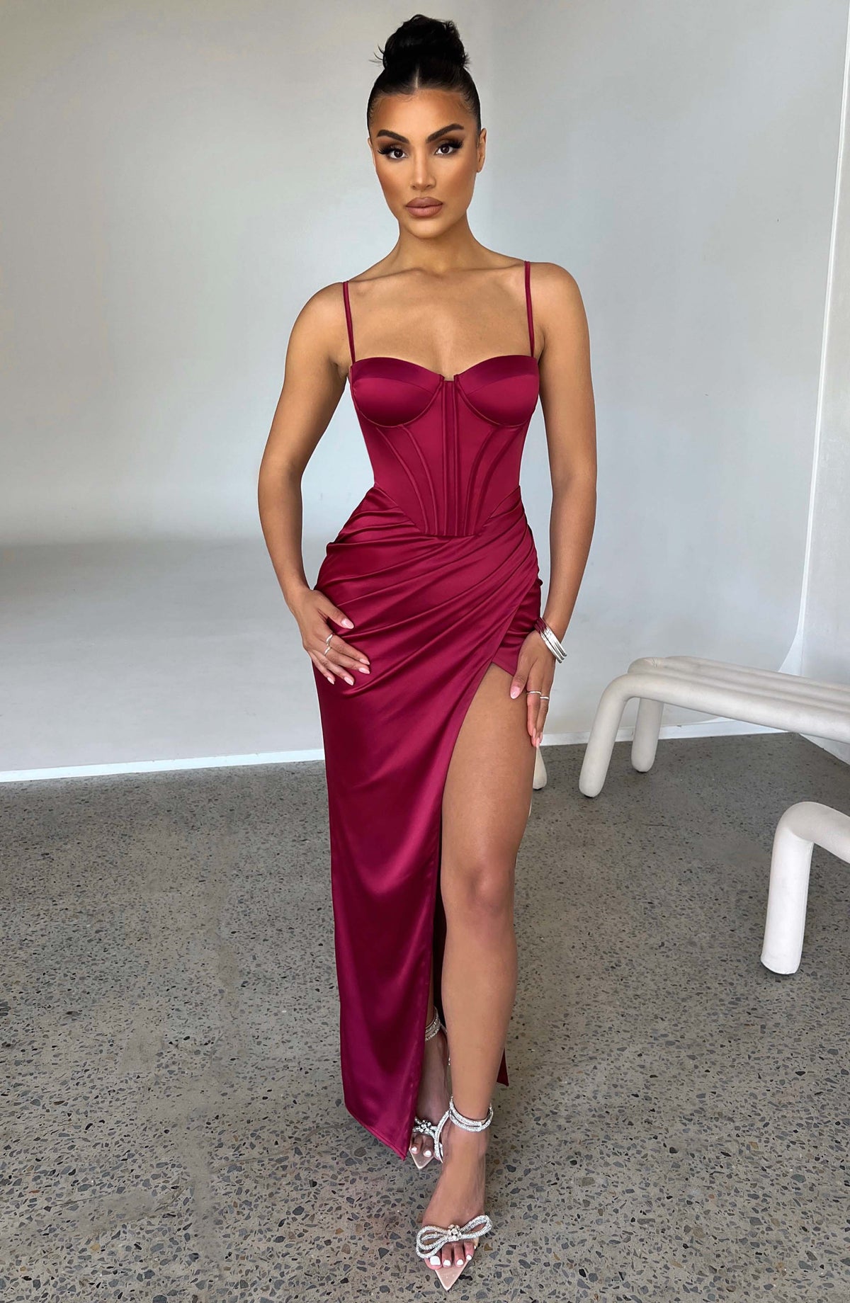 Despina Maxi Dress - Wine XS Babyboo Fashion Premium Exclusive Design