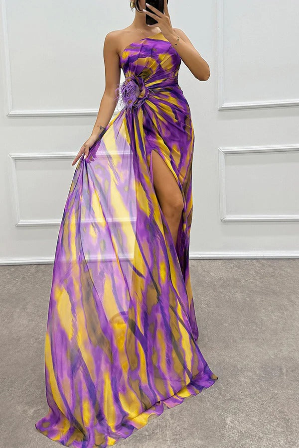 Eva - Trendy Skew Collar One Shoulder Party Dress