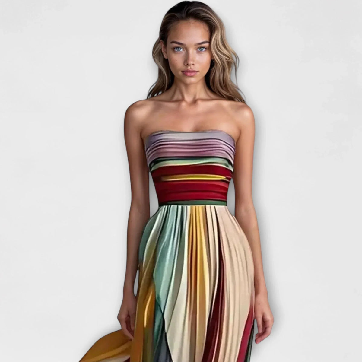 Anwen - Fashionable Strapless A-line Skirt