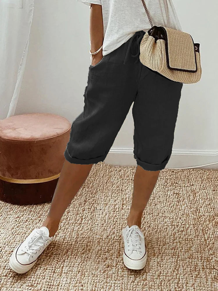 Windra - Casual Breathable Knee-Length Shorts