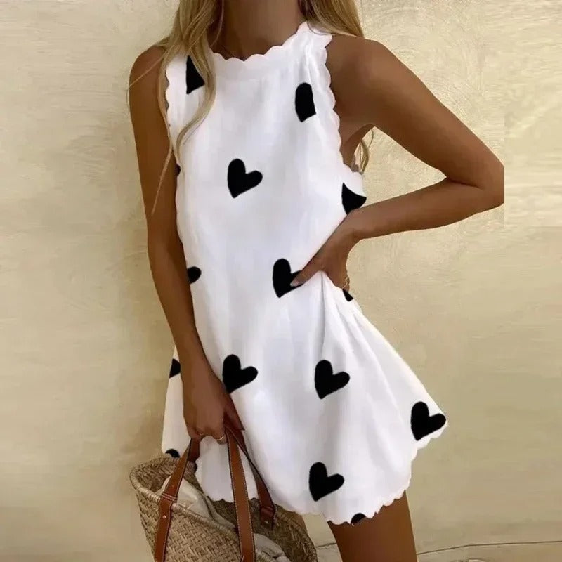 Evelyn - Casual Solid Color Ruffle Trim Mini Dress