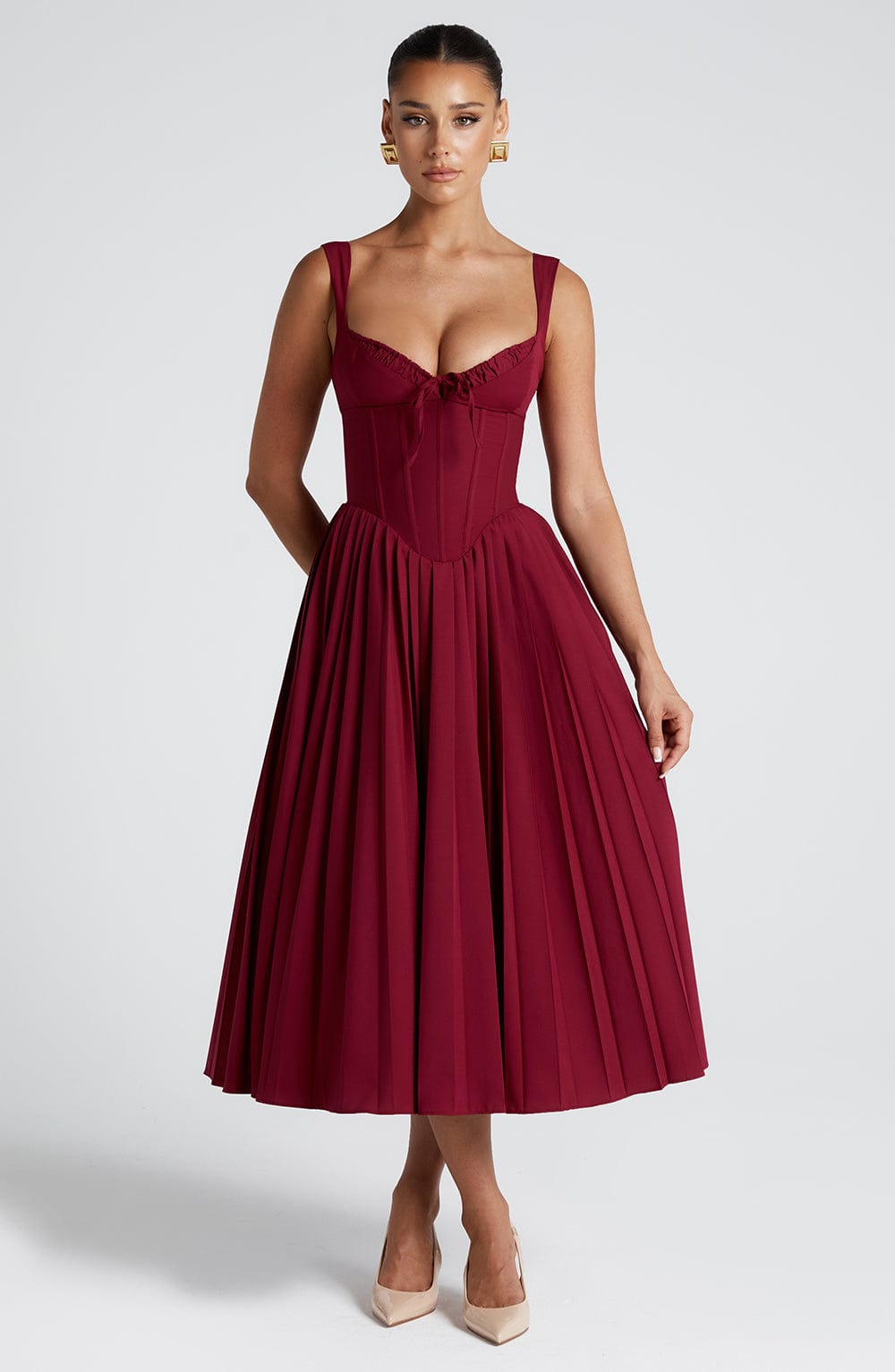Natassia Midi Dress - Berry Dress Babyboo Fashion Premium Exclusive Design
