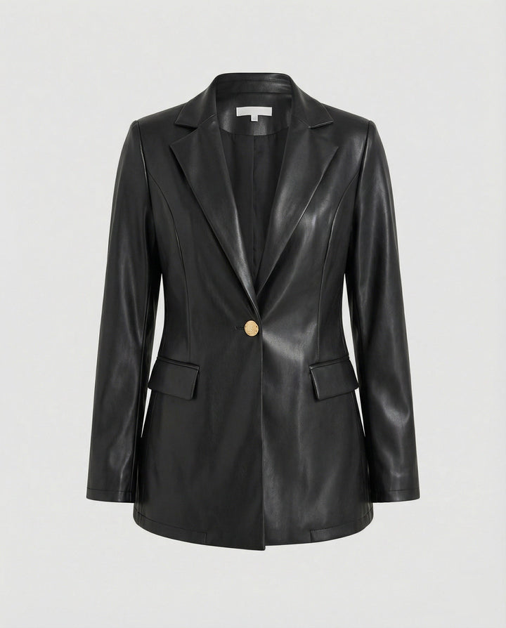 Women's Houndstooth Tailored Blazer Single Button