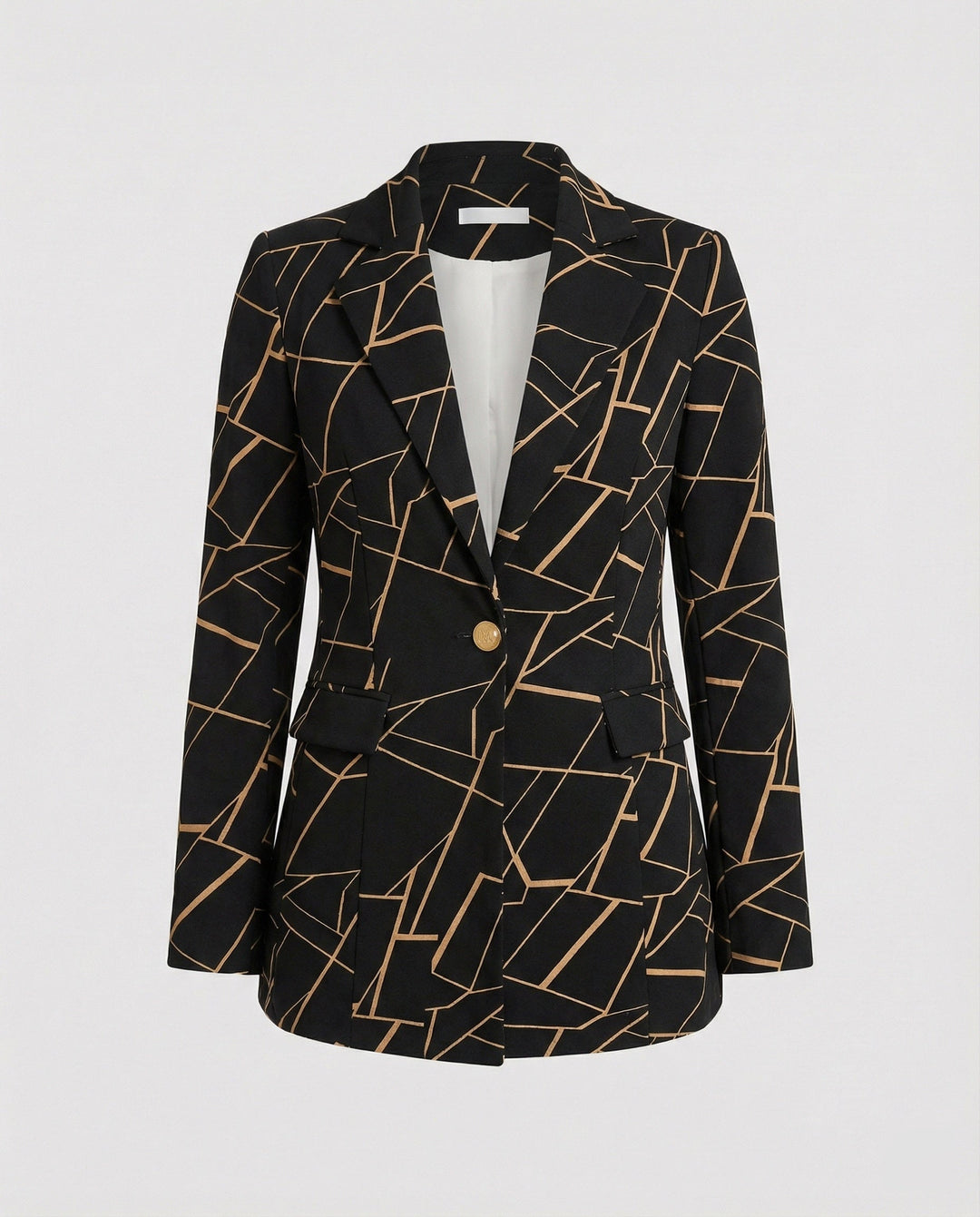 Women's Houndstooth Tailored Blazer Single Button