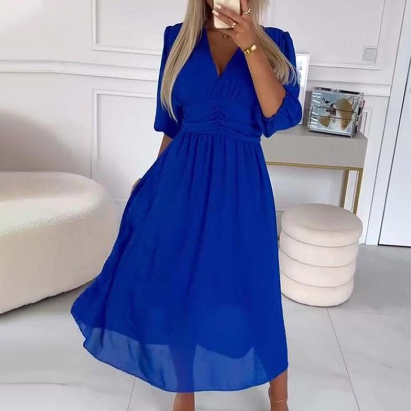 V-bety Chiffon Dress