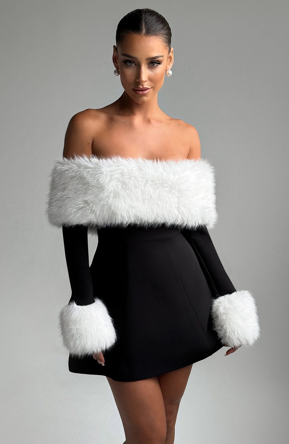 Villanelle Mini Dress - Black/White Dress Babyboo Fashion Premium Exclusive Design